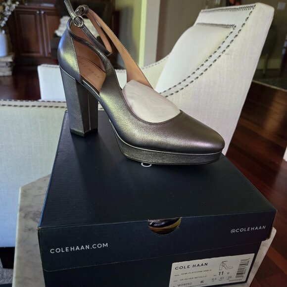 Brand New - COLE HAAN Remi Metallic Platform Pumps Size US 11 - Picture 1 of 12